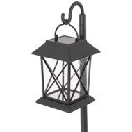 ENTAC Solar garden light LED lantern, 42 cm, plug-in, black, warm light - Garden Lighting