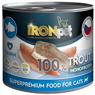 IRONpet Cat Trout (pstruh) 100 % Monoprotein, konzerva 200 g - Canned Food for Cats