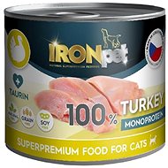 IRONpet Cat Turkey (krůta) 100 % Monoprotein, konzerva 200 g - Canned Food for Cats