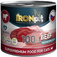IRONpet Cat Beef (hovězí) 100 % Monoprotein, konzerva 200 g - Canned Food for Cats
