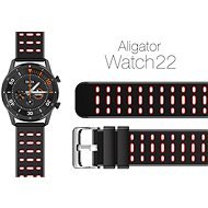 Aligator Watch 22mm Silicone Strap, Dual Red - Watch Strap