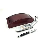 ALUM Pen and flashlight in wooden box - Gel Pen 