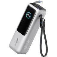 Anker Power Bank 25K, 165W, Built-In USB-C and Retractable Cable Silver - Power Bank