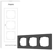 AQARA Switch Frame H2 EU (3-gang) (FE-X02DG), grey - Small Frame
