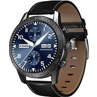 ARMODD Silentwatch 4 Pro, Black with Black Leather Strap + Silicone Strap - Smart Watch