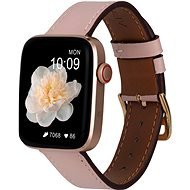ARMODD Squarz 9 Pro, Gold with Pink Leather Strap + Silicone Strap - Smart Watch