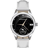 ARMODD Candywatch Crystal 2, Silver with White Leather Strap - Smart Watch