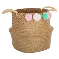 Atmosphera Natural toy basket with pompoms, 34 × 34 cm - Storage Box