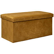 Atmosphera Long bench with storage LILOU, velvet, foldable, 76 × 38 cm, cinnamon - Bench