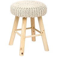 Atmosphera RETRO chair, upholstered, 43 × 32 cm, cream - Stool