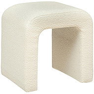 Atmosphera Chair SEVI in the shape of a round, bouclé, height 43 cm, beige - Ottoman