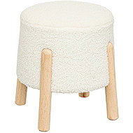 Atmosphera Lamb stool with pine legs, 41 × 35 × 41,5 cm - Ottoman
