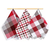 BELLATEX tea towel, set of 3, 50 × 70, 156 cube red - Kitchen Towel