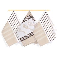 BELLATEX towel, set of 3, 50 × 70, 160 flower beige - Kitchen Towel