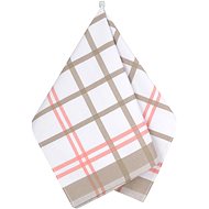 Bellatex 155C konyharuha, 50×70 cm, kockás, rózsaszín-bézs - Konyharuha