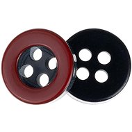Buttons Žirovnice Button 1 cm black with red edge 366285G, set of 6 - Button