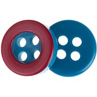 Buttons Žirovnice Button 1 cm blue with pink edge 366285H, set of 6 - Button