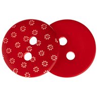 Buttons Žirovnice Button 1,5 cm white flower on red 400656, set of 6 - Button