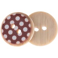 Buttons Žirovnice Button 1,5 cm white circle on brown 349892G, set of 6 - Button