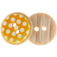 Buttons Žirovnice Button 1,5 cm white circle on yellow 349892F, set of 6 - Button