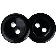 Buttons Žirovnice Button 1,5 cm black with edge 2 holes 349892N, set of 6 - Button