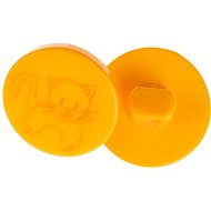 Buttons Žirovnice Button 1,5 cm cat on orange 349892T, set of 6 - Button