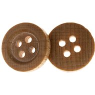 Buttons Žirovnice Button 1,5 cm round wooden button 4 holes, 366318B, set of 6 - Button