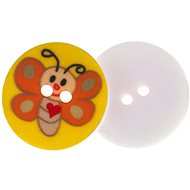 Buttons Žirovnice Button 1,5 cm orange butterfly 349892CC, set of 6 - Button