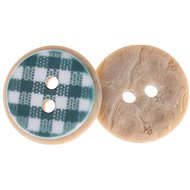 Buttons Žirovnice Button 1,5 cm green and white cube 349892P, set of 6 - Button