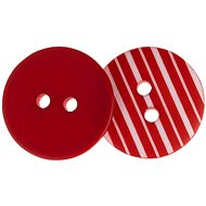 Buttons Žirovnice Button 2 cm red with white stripes, 400653, set of 3 - Button