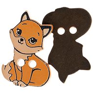 Buttons Žirovnice Button 2,5 × 2 cm fox, 400249, set of 3 - Button