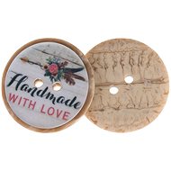 Buttons Žirovnice Button 2,5 cm handmade vith love, 365363, set of 3 - Button