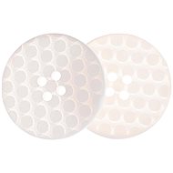 Buttons Žirovnice Button 3 cm white rounds on cream, 349889A, set of 3 - Button