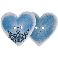 Buttons Žirovnice Button 3,5 × 3 cm heart blue, 400624A, set of 3 - Button