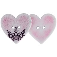 Buttons Žirovnice Button 3,5 × 3 cm heart pink, 400624B, set of 3 - Button