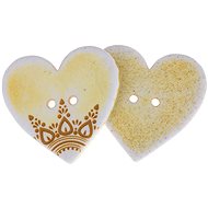 Buttons Žirovnice Button 3,5 × 3 cm heart yellow, 400624C, set of 3 - Button