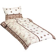 BELLATEX crepe bed linen 80/310, brown leaf, 140 × 200, 70 × 90 - Bed Linen