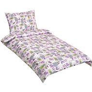 BELLATEX cotton bed linen 90/143, patchwork lilac, 140 × 220, 70 × 90 - Bed Linen