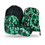 BAAGL 3 Set Coolmate Green: backpack, pencil case, bag - School Set
