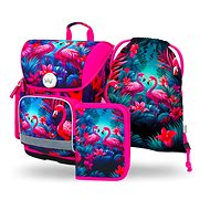 BAAGL 3 Set Ergo Flamingos: briefcase, pencil case, bag - School Set
