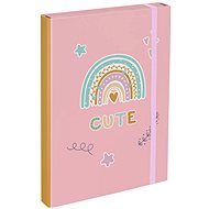BAAGL School Notebook Folder A4 Rainbow Pink - School Folder