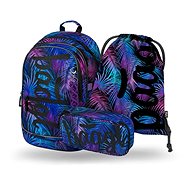 BAAGL 3 SET Core Palm: Backpack, Pencil Case, Gymsack - School Set