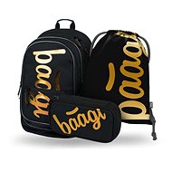 BAAGL 3 SET Core Metallic Bronze: backpack, pencil case, bag - School Set