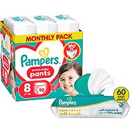 PAMPERS Pants vel. 8 (92 ks) + PAMPERS Aqua Soft Touch 60 ks - Nappies
