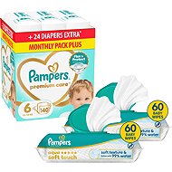 PAMPERS Premium Care vel. 6 (140 ks) + PAMPERS Aqua Soft Touch 120 ks (2× 60 ks) - Disposable Nappies