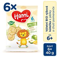 Hami BIO Rice Wheels with Apples and Orange Flavour 6× 40g - Crisps for Kids