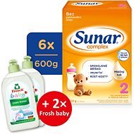 Sunar Complex 2 Dojčenské mlieko 6× 600 g + 2× FROSCH Baby Hypoalergénny umývací prostriedok 500 ml - Dojčenské mlieko