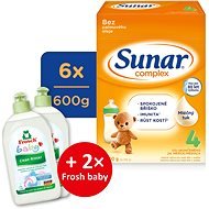 Sunar Complex 4 Dojčenské mlieko 6× 600 g + 2× FROSCH Baby Hypoalergénny umývací prostriedok 500 ml - Dojčenské mlieko