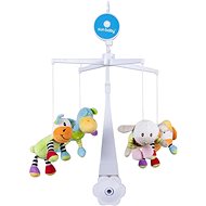 SUN BABY Plush toys (cow, mouse, sheep, hippo) - Cot Mobile