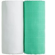T-tomi TETRA Bath Towels 2 Pcs White + Green - Children's Bath Towel